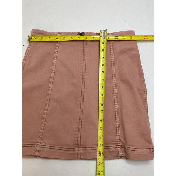 Free People Modern Femme Size 8 Bodycon Denim Mini Skirt in Blush Pink - Picture 5 of 6